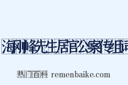 海刚峰先生居官公案传组词是什么意思的图片